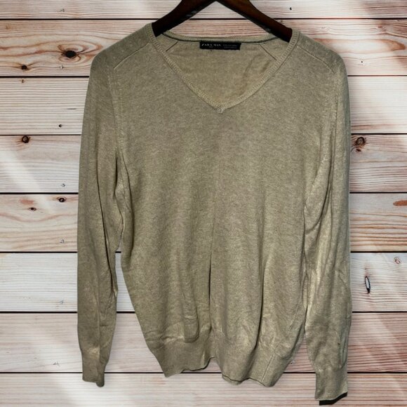 Zara Mens beige Sweater Size Large - Picture 1 of 6